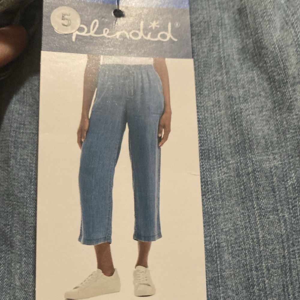 Splendid Blue chambray wide leg pants